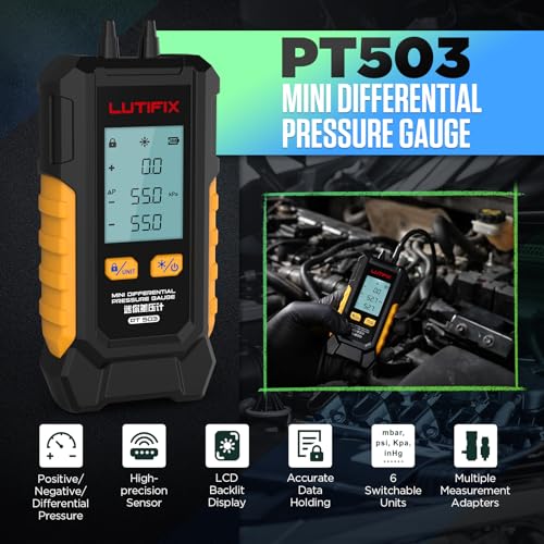 Differenzdruckmessgerät, digitales manometer druckluft -101–200 kPa, 0,1 kPa Auflösung Luftdruck-Messgerät Meter hvac vacuum manometer Gas Differenzdruckmesser digital manometer