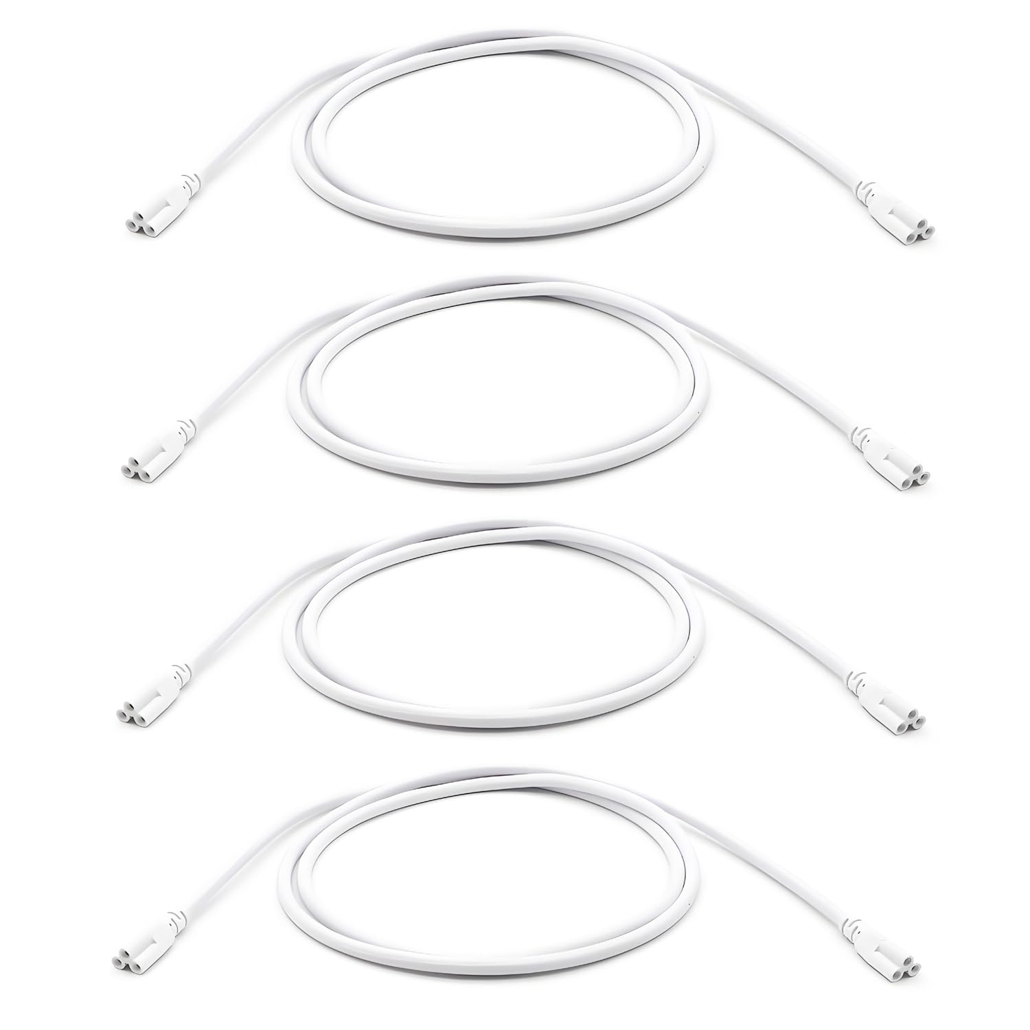 5FT T5 T8 Tube LED Fixture Linkable Cord, Double End Connector Cable, Power Extension Wire for Integrated Single Fixture, Shop, Garage, Under Cabinet Light, Pack of 4-image-22