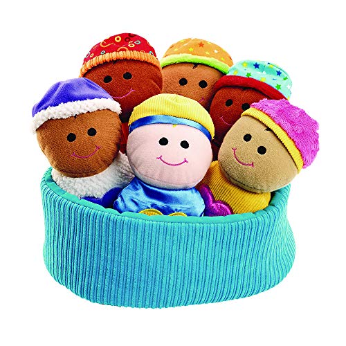 Excellerations Plush Basket of Sensory Baby DollsIncludes Basket,6SoftMulticulturalBabies Perfect for Infants,Toddlers in Daycareor Home Tactile Fabric and Sounds for Engaging Sensory Play