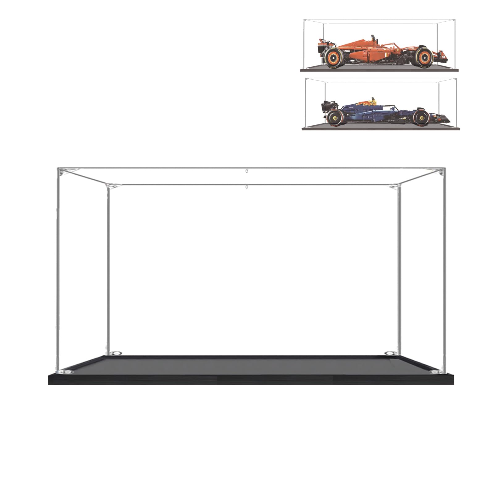 Vitrine für Lego 42207/42206 - Acryl Klar Schaukasten für [Ferrari-F1-SF24/Oracle-RB20 F1] Modellbausatz - Vitrine - 65x30x20cm | 2mm