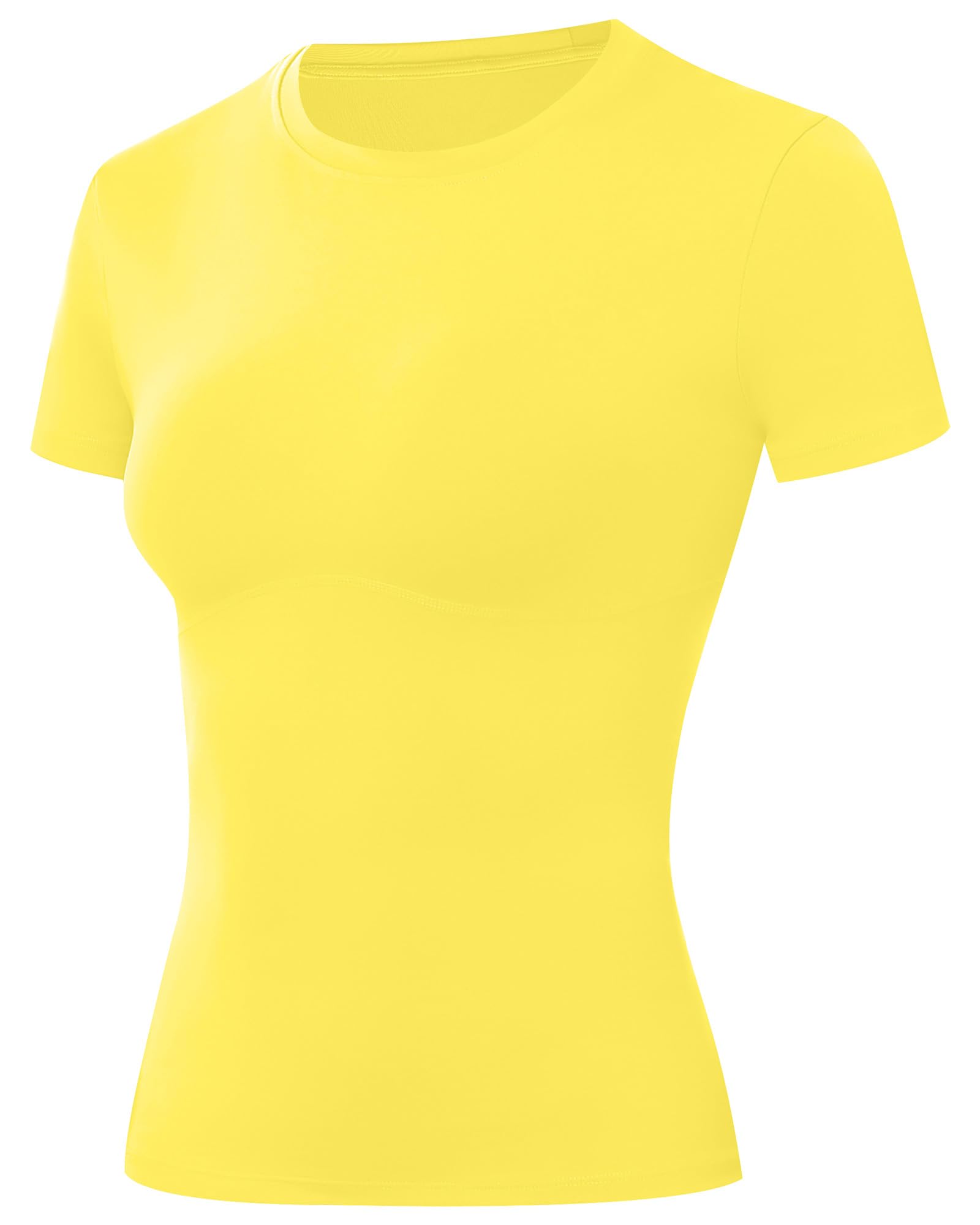 Moozava Women's Compression Shirt Short Sleeve Workout Tops Athletic T-Shirts Base Layer for Gym Running Yoga Sports