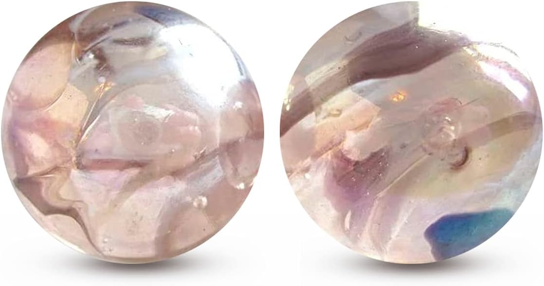 Tesorrio 2 PCS Jellyfish Glass Balls With Pink Swirls To Decorate Home, Office, And Other Rooms – Beautiful Marble Balls Made Of Strong Glass - Fairy Tale Soap Bubble Glass Balls