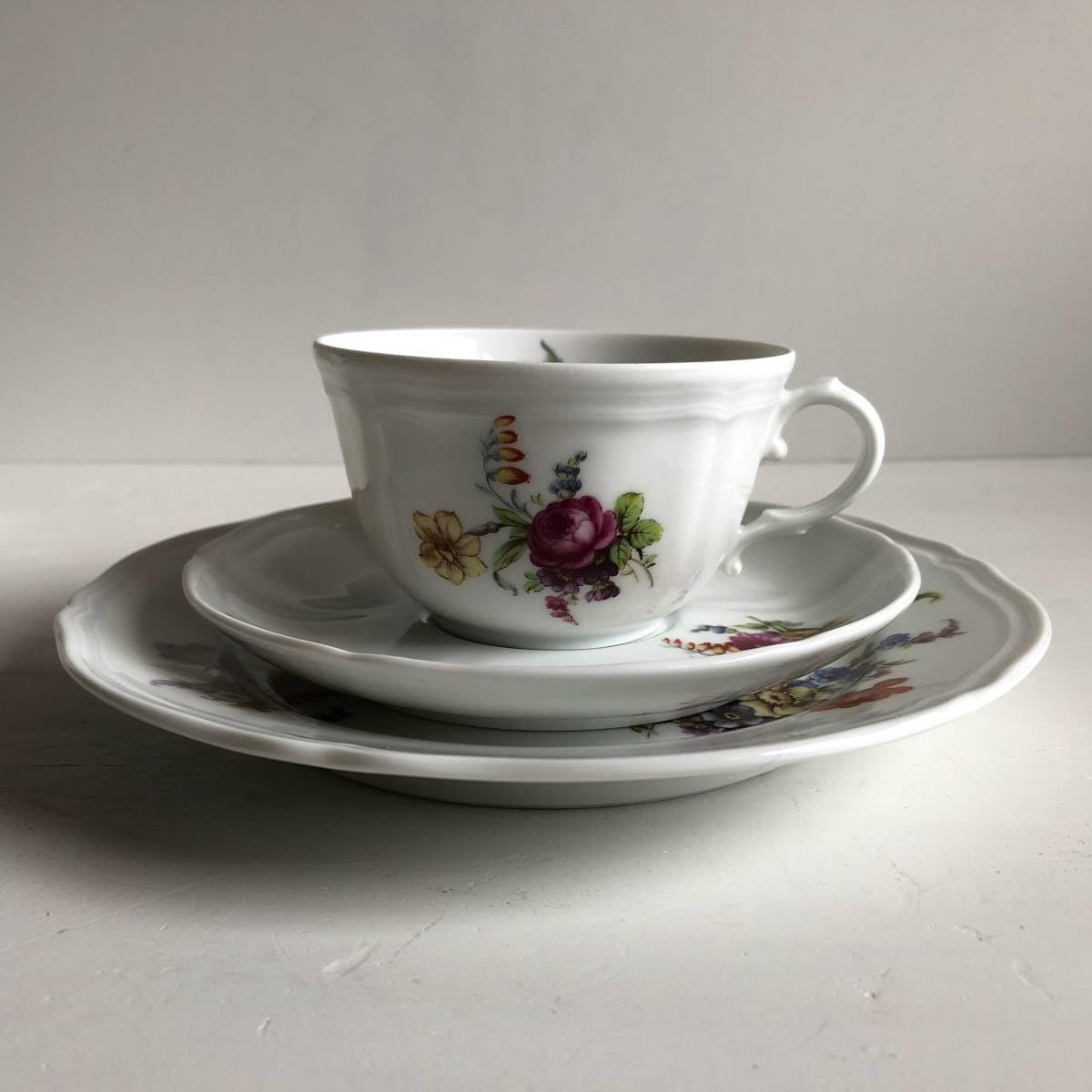 リチャードジノリ サックスフラワー カップ&ソーサー ペア