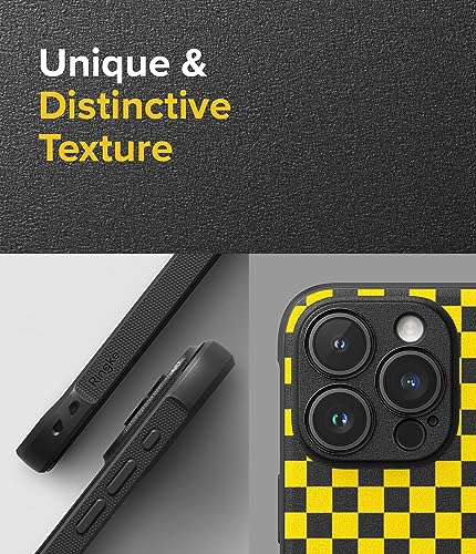 Image of Ringke Onyx Compatible with iPhone 15 Pro Case Cover Rugged Flexible Durable Anti-Slip TPU Protection Shockproof iPhone 15 Pro Back Cover - Checkerboard Yellow