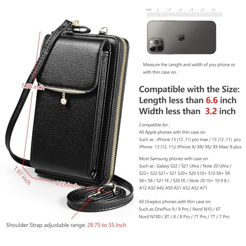 YICHEEY Small Crossbody Cell Phone Purse Bags for Women Mini Shoulder Handbag Wallet with Credit Card Slots3