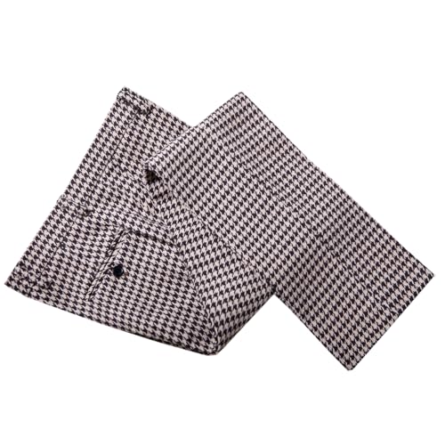 Black Tweed Plaid Trousers Men Casual Pants Wool Formal Suit Pants Men