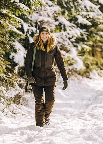 Pinewood Damen Abisko 2.0 Damen Jagd Hose - Outdoorhose Damen - komfortable, gefütterte und praktische Hose für die Jagd und das Ansitzen - mit abnehmbaren Hosenträgern und Rückenpartie