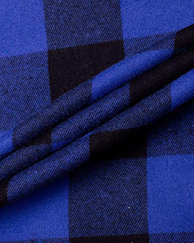 Image of Mens Flannel Pajama Pants Plaid Heavyweight Cotton PJs Bottoms Sleepwear | Soft Cozy with Pockets, Elastic Waistband Drawstring, Adjustable Length, Casual Checkered Lounge Pant, for Home Holiday Daily