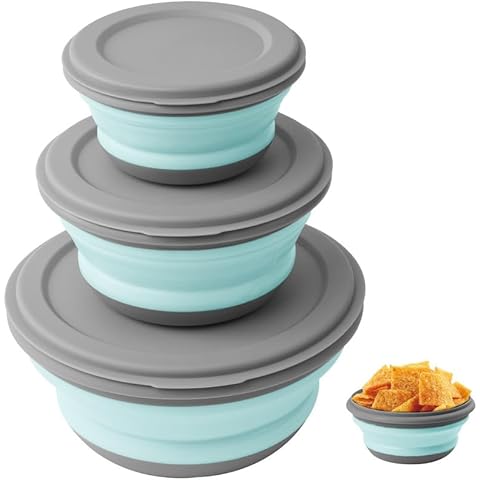 flintronic Portable Collapsible Camping Bowl Set Cover
