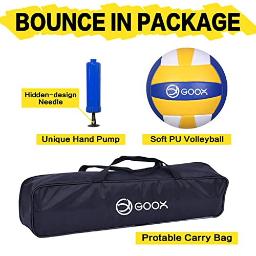 Goox 4 Square Volleyball Net Game Set, 2023 Upgraded 4 Person Volleyball Net For Backyard Beach Lawn, Portable Four Square Volleyball Net For Adults & Youths With Carry Bag, Ball, 4 Way Volleyball Net #TOP6