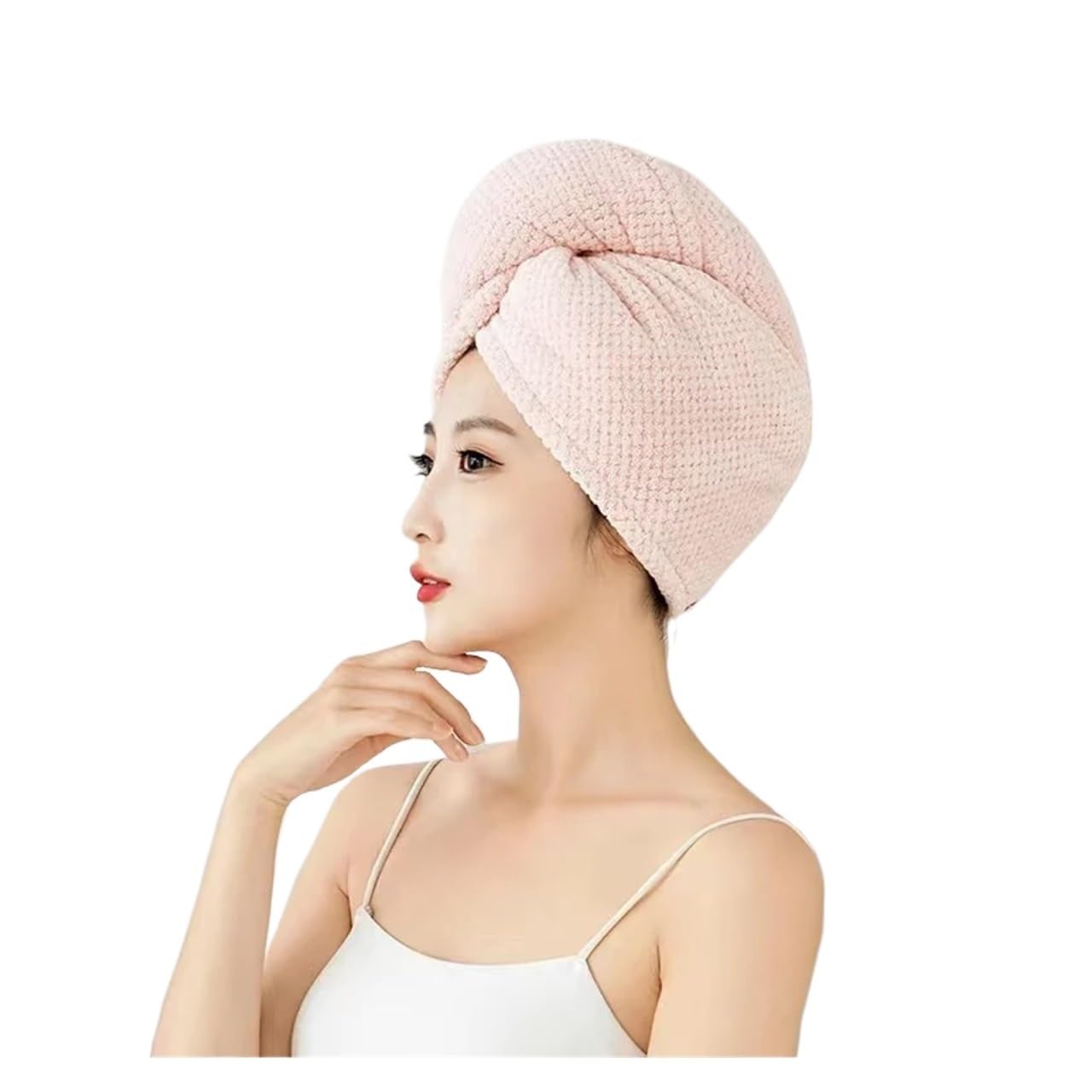Toallas Para Secar El Pelo 4 Uds toalla for el cabello de microfibra, envoltura de secado de cabello antiencrespamiento for mujeres y hombres, sombrero for cabello seco, súper absorbente, gorro de bañ