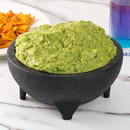 Restaurantware 56 Ounce Salsa Bowls, 10 3-Legged Design Molcajete Bowls - Microwave-Safe, Dishwasher-Safe, Black Plastic Salsa Bowls, Break-Resistant, For Sauces, Dips, Nuts, Candy, Or Condiments #TOP2