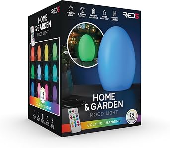 RED5 Home & Garden Mood Light - Colour Changing Remote Control Light Up Water Resistant Orb Lamp