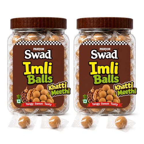 Image of Swad Khatti Meethi Imli Balls Tamarind Candy 220g Jar Khatti Meethi Pack x 2