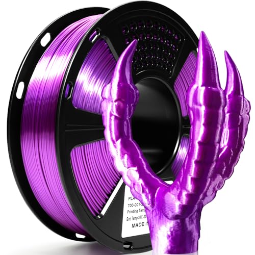 Image of GEEETECH Silk PLA Filament 1.75mm Silky Dark Purple, Shiny PLA 3D Printer Filament 1kg Dimensional Accuracy + /- 0.02mm, 1KG Spool(2.2lbs) Fits Most FDM 3D Printers