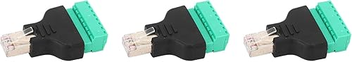 Miniatura 8 de RJ45 Breakout, conector adaptador de terminal de tornillo RJ45, paquete de 3 conectores RJ45 hembra a conector de terminal de tornillo de 8 pines
