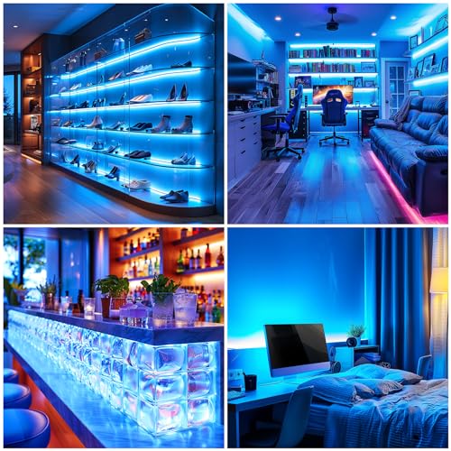 Tira de LED Ice Blue COB 320 LEDs Flexible 3.28 ft Paquete x4 miniatura 2