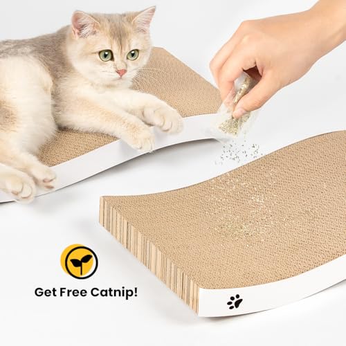 Cat Scratching Board, Durable Scratch Pad, Corrugated Cardboard Cat Scratcher for Indoor Cats, Heavy Duty, Double-Sided Usability, Recyclable with Catnip, Medium, 1 Pack - Image 9