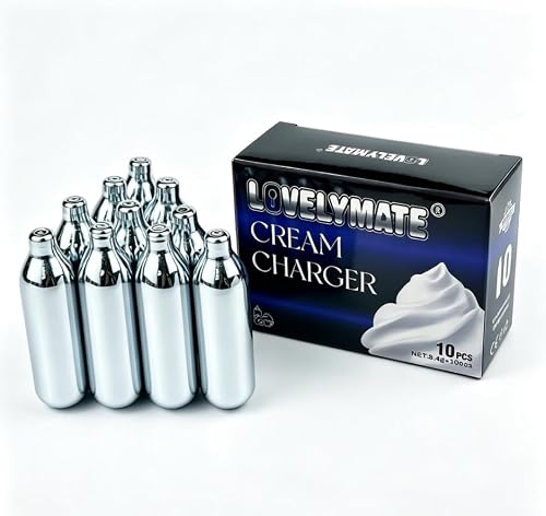 8g Whipped Cream Charger 10 Pack | Whipped Cream Dispenser Capsules for Homemade Desserts, Coffee Drinks & Baking