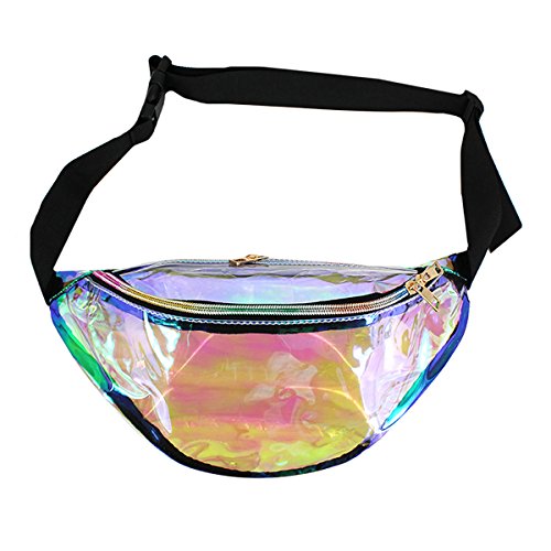 Mily Silver Hologram Fanny Pack Laser Fanny Pack Perfect for Raves and Festivals