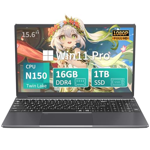 ノートパソコン MS 2019搭載「Twin Lake N150 15.6インチ 4コア/4スレッド 8000mAh大容量バッテリー DDR4 16GB 1TB M.2 SSD 最大周波数3.60GHz 軽量 ノートPC」 Win11 Pro/指紋認証/B