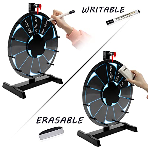 Hooomyai 15” Prize Wheel Spinner 12 Slots Heavy Duty Base Dry Erase Spinning Wheel For Prizes With Dry Erase Markers And Eraser For Carnival Trade Show Party #TOP3