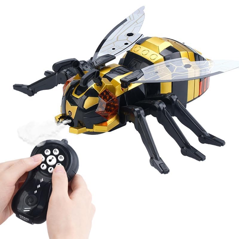 RC Bee Robot Toy – Remote Control Insect with Lights, Sounds & Mist Spray | Realistic Flying Bee Simulation Toy for Kids, Fun Prank & Gift-image-41