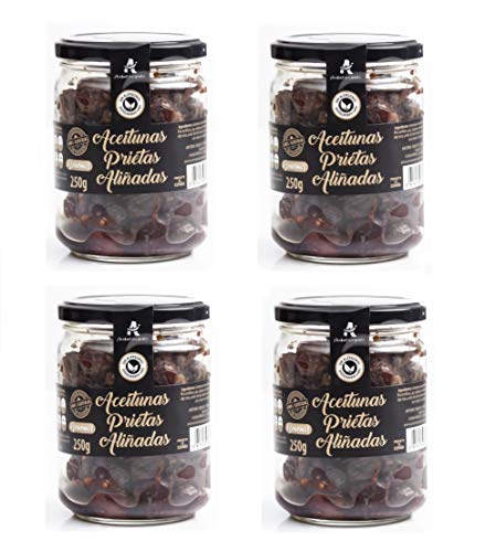 Aceitunas Prietas negras deshidratadas Katamala española 100% natural ideal para aperitivos veganos aceituna aliñada rica en fibra (4 UNIDADES).