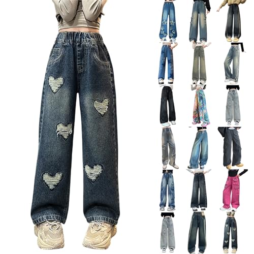 Baggy Jeans for Girls Streetwear Y2k Cute Cargo Pants Teen Preppy Denim High Waist Wide Leg Back to School Trendy Jean