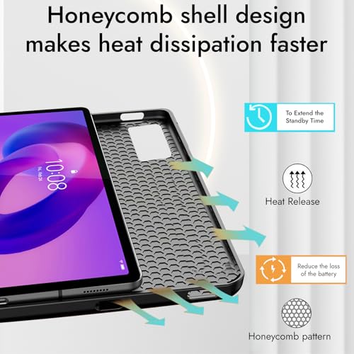 Image of Robustrion Cover for Lenovo Idea Tab Plus 12.1 inch Cover Case with [Pencil Holder], Folio Cover Case for Lenovo Idea Tab Plus Tablet Cover [Auto Sleep Wake Support] - Eiffel