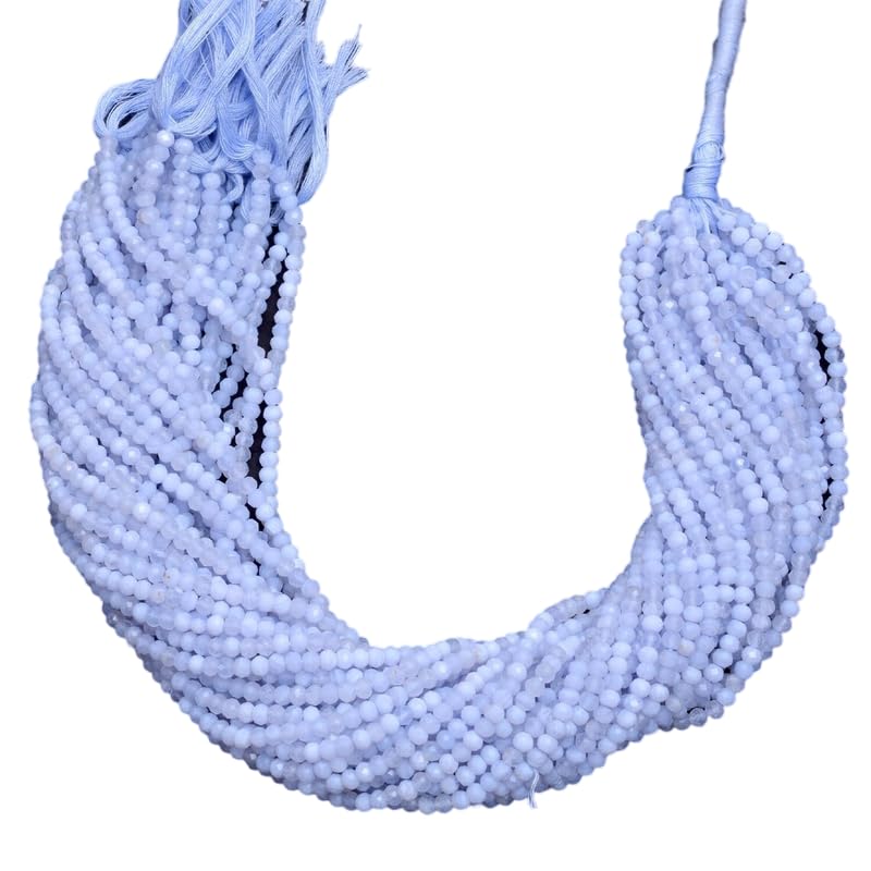 Perles en calcédoine AAA+ facettées de 2mm pour création joaillière haut de gamme