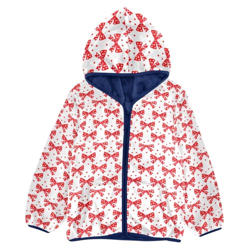 Red Bow Boys Fleece Coat,Children's Zip-Up Hoodie Jacket,Baby Warm Fashion Outerwear 3-10T,A113383