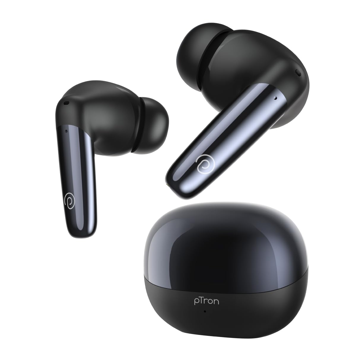 pTron Zenbuds Ultima ANC Earbuds, 35Db Quietsound ANC, 4 Quadpro Mics with Trutalk ENC Calls, 4D Panaromic Audio, Transparency Mode,50Hrs Playtime,in Ear BT 5.3 Wireless Headphones & IPX5(Pearl Black