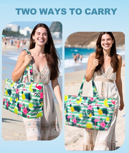 ISEYOU Extra Large Beach Bag with Wet Compartment