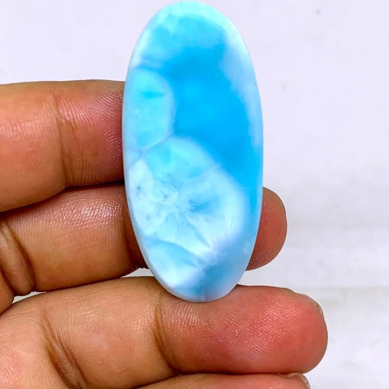 Larimar naturel cabochon ovale 45x20mm pour création de bijoux DIY - 5
