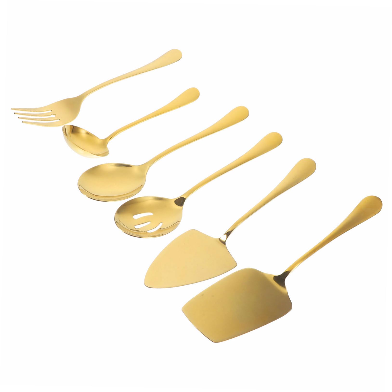 Zerodeko Ustensiles de Service Acier Inoxydable de Couverts avec Pelle à Tarte Spatule à Gâteau et Pelle à Fromage pour Buffet et Maison