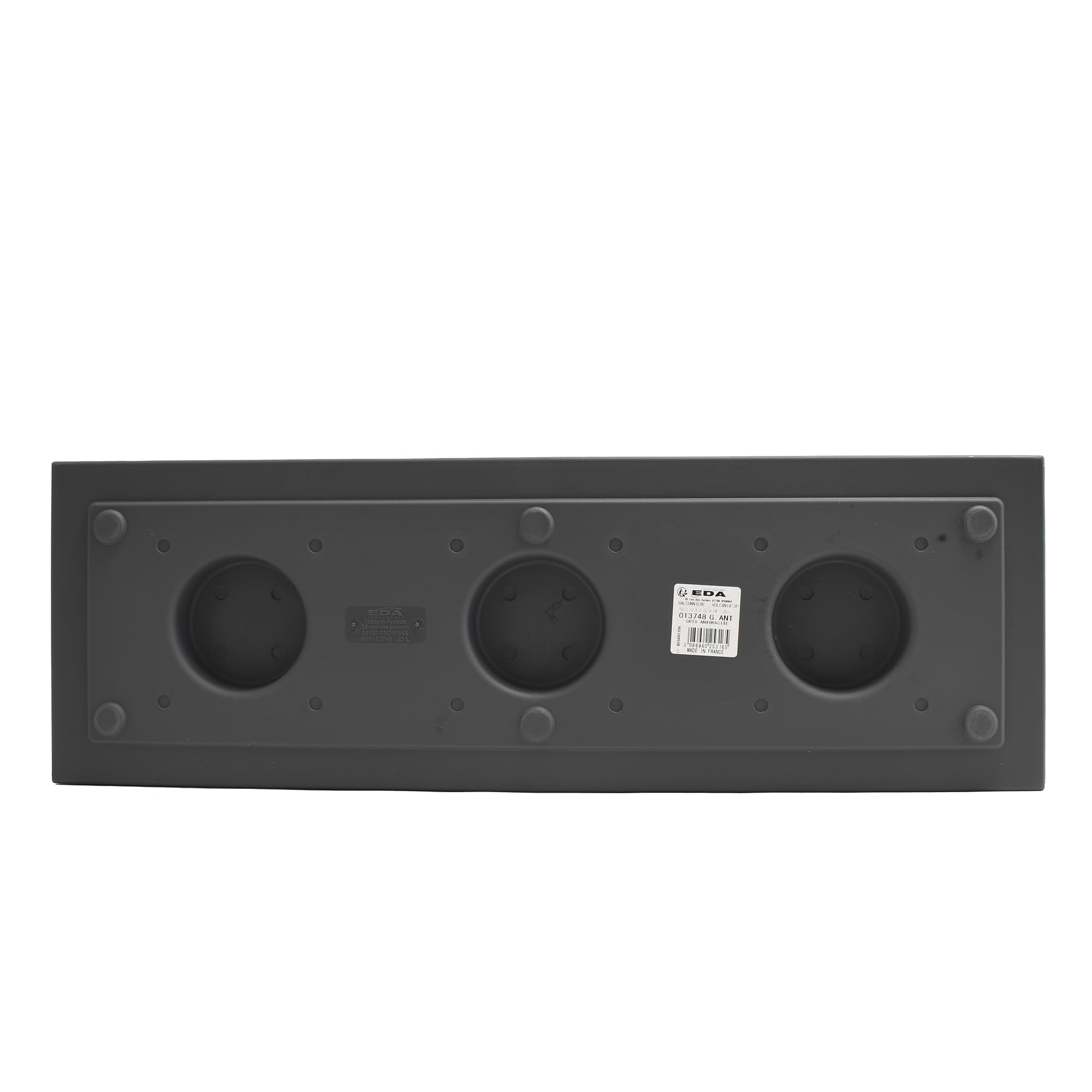 EDA - Balconera Volcania'Up 25 L - Decorazione Imitazione Pietra - Parete Singola - Area di ritenzione idrica - 59 x 19,5 x 22,8 cm - Grigio Antracite