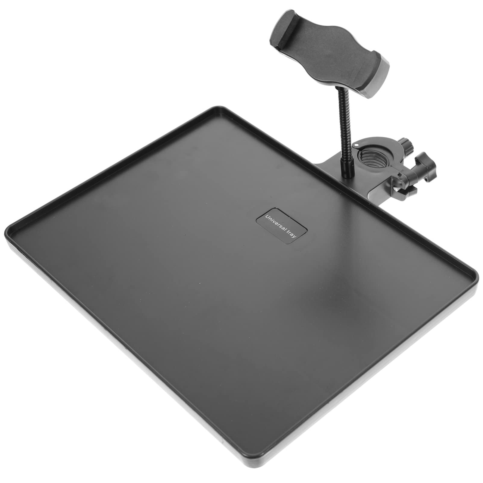Microphone Stand Tray Clamp-on Shelf Sound Card Holder for Live Streaming Phone Broadcast with Adjustable Alloy Clip