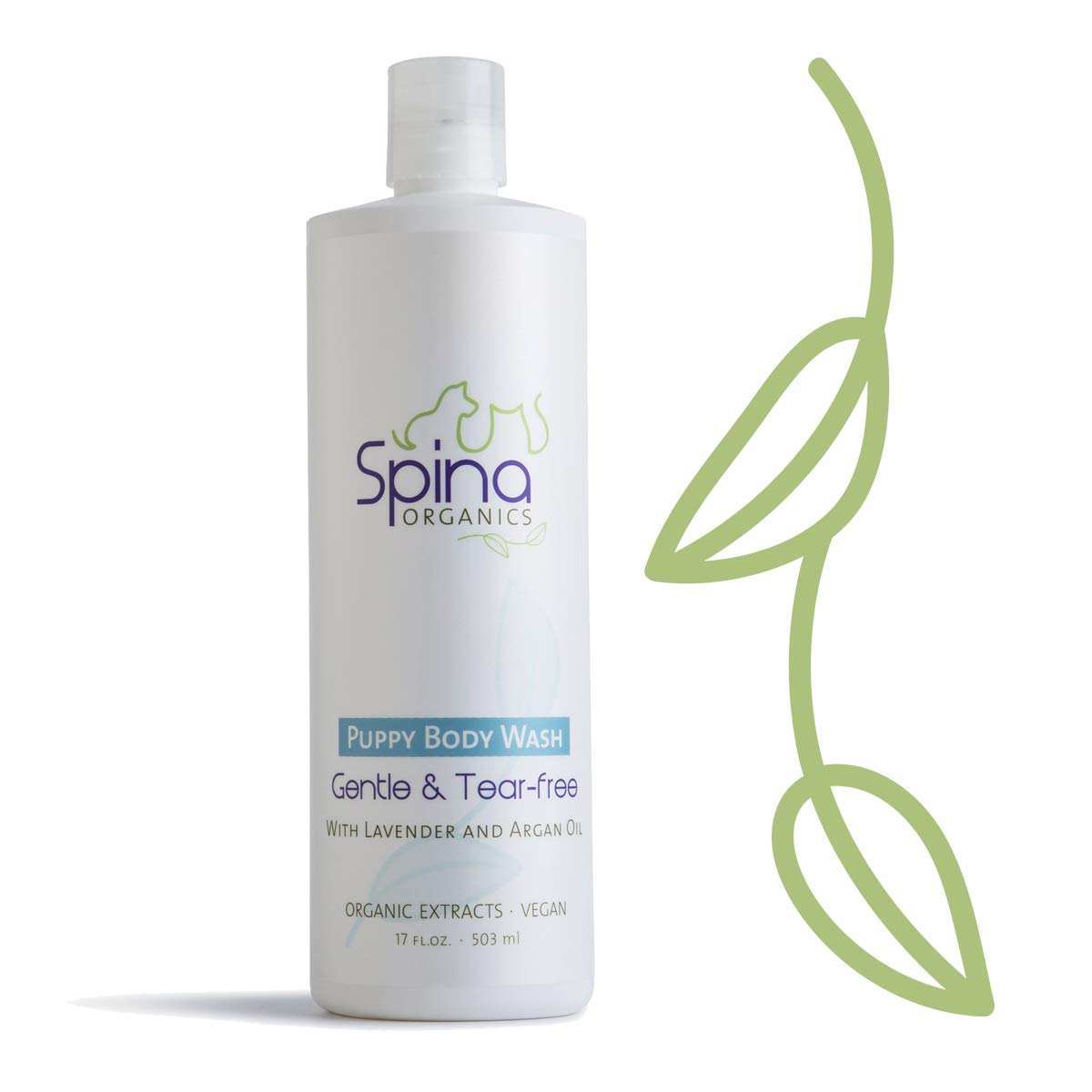 Spina Organics, All-Natural Gentle and Tearless PUPPY Wash Shampoo with Lavender, Argan, Aloe Vera and other healing essential oils,…