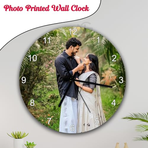 Image of Personalized Photo wall Clock - Custom Photo wall Clock for Couple, Family, Love, Collage| Customized Gift for Birthday, Anniversary, Wedding. for Room /Home Decor /Kitchen /Bedroom /Office