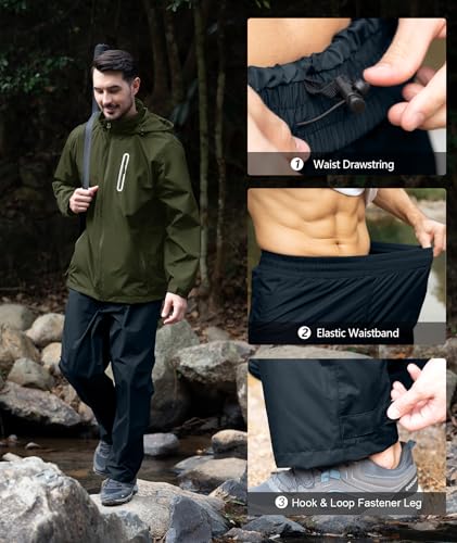 Image of SWISSWELL Men's Waterproof Golf Rain Suit Rain Gear Jacket and Pants Lightweight for Golf Fishing Big and Tall S-5XL