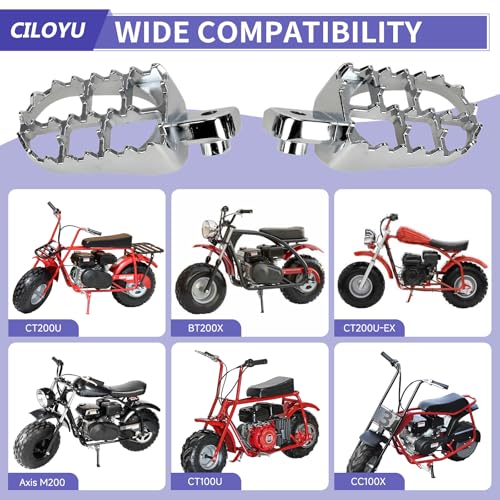 Image of Mini Bike Foot Pegs Kit Compatible with Coleman Minibike CT200U CT200U-EX CT200U-EXR BT200X CT100U CC100X Axis M200 196cc 200cc 97cc 100cc 6.5hp 2.5hp Engine Parts Accessories Left and Right