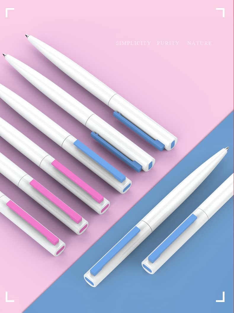 Gullor 8 Pieces Retractable Ballpoint Pens, Simple White Ballpoint Pens with Color Clips, Multicolor, 1 count (Pack of 8) - Image 3