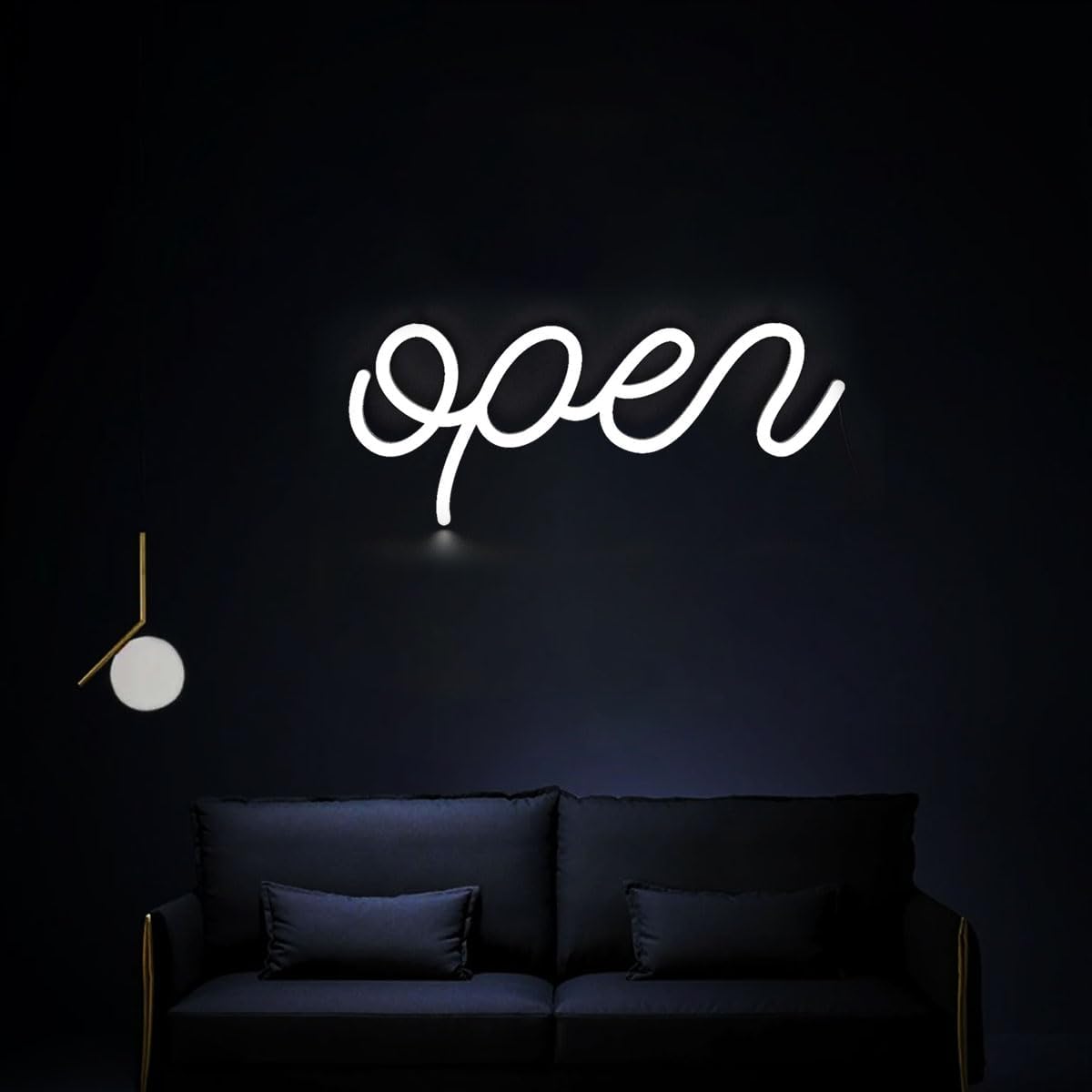 Open Neon Sign Custom LED Neon Light Signs Dimmable for Business, Window, Restaurant, Store, Bar, Shop, Lighted Open Sign.Size:15inches(White)