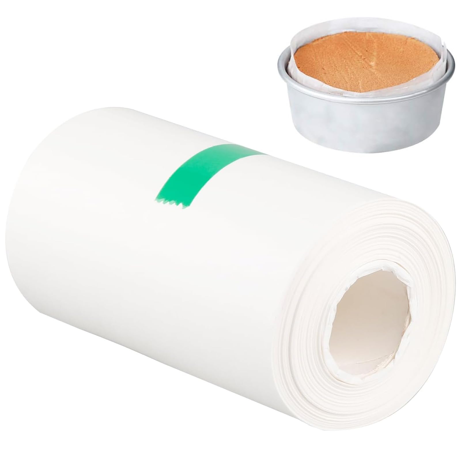 Nonstick Cake Tin Liner Roll, 10cm x 50m Baking Parchment Paper for Oven Air Fryer Freezer, Heat-Resistant