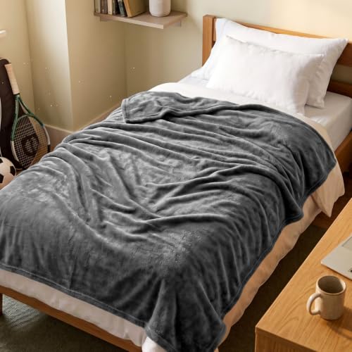 Image of Utopia Bedding Ultra Soft Fleece Bed Blanket Twin XL Size Grey (90x76 Inch)