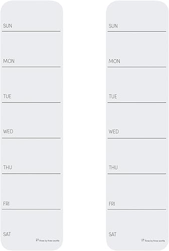 Miniatura 9 de Three by Three Seattle Agenda semanal de borrado en seco de 35 x 14 pulgadas sin marco para decoración de oficina hogar o escuela blanco