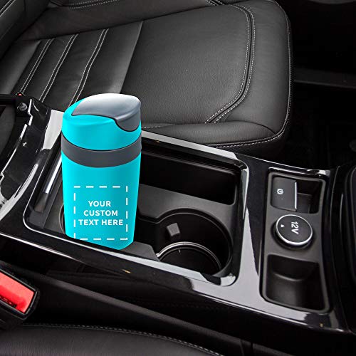 Personalized 16 Oz. Snap Seal Tumbler Travel Mugs - 10 Pack - Custom Text, Logo - Teal #TOP6