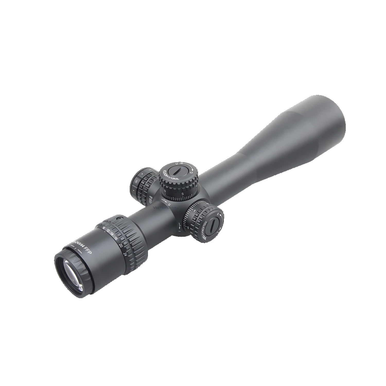 Vector OpticsVeyron 4X 44mm IR 30mm Monotube First Focal Plane Riflescope Illumination Etched Reticle Turret Lock Side Focus for Compact Air Guns and Lightweight Firearms