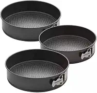 Conjunto com 3 Formas Redondas de Alumínio – Fundos Removíveis e Revestimento Antiaderente para Bolos e Tortas – Tamanhos 24, 26 e 28 cm - Premium